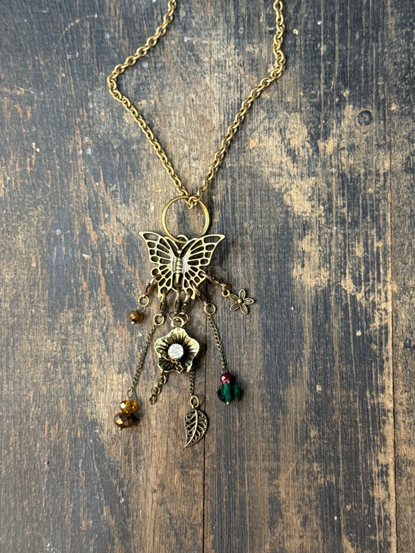Necklace Stitch Markers-Antique Gold Butterfly