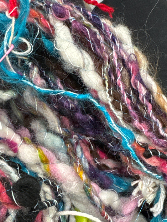 Hand Spun Bulky Alpaca Art Yarn-Color Splash