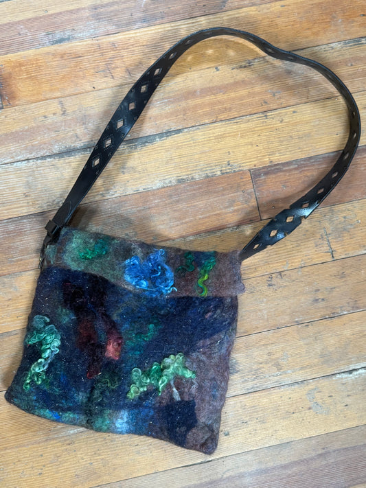 Felted Alpaca Wool Mohair Satchel