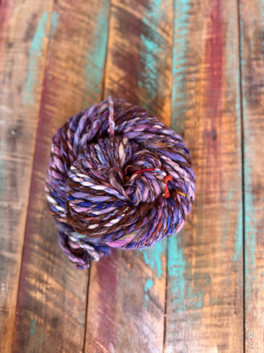 Handspun Alpaca Merino-Bob Ross’ Lavender Twist