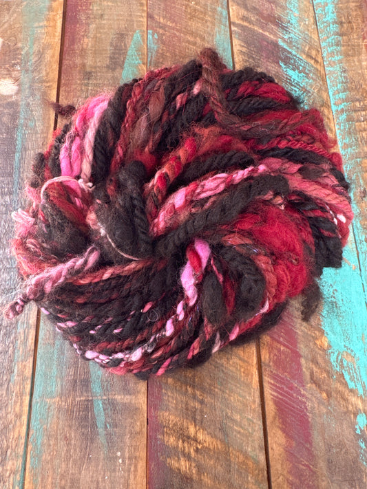 Hand Spun Bulky Alpaca Yarn-Valentine
