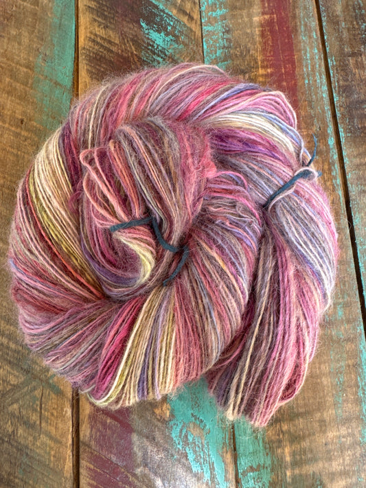 Hand Spun Single Suri Alpaca-Pastel Garden