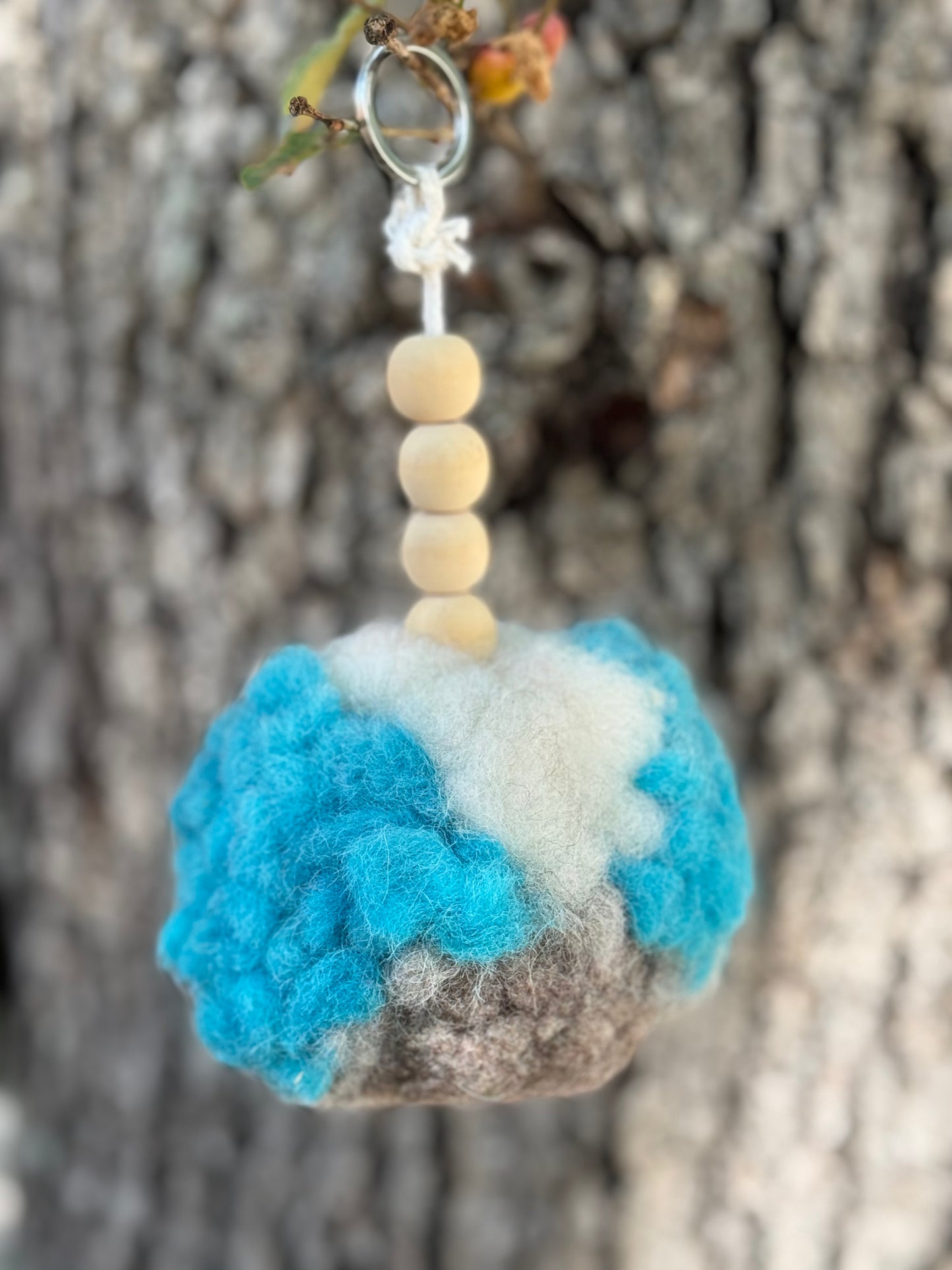 Key Chain Zipper Pull-Alpaca Fiber Pom