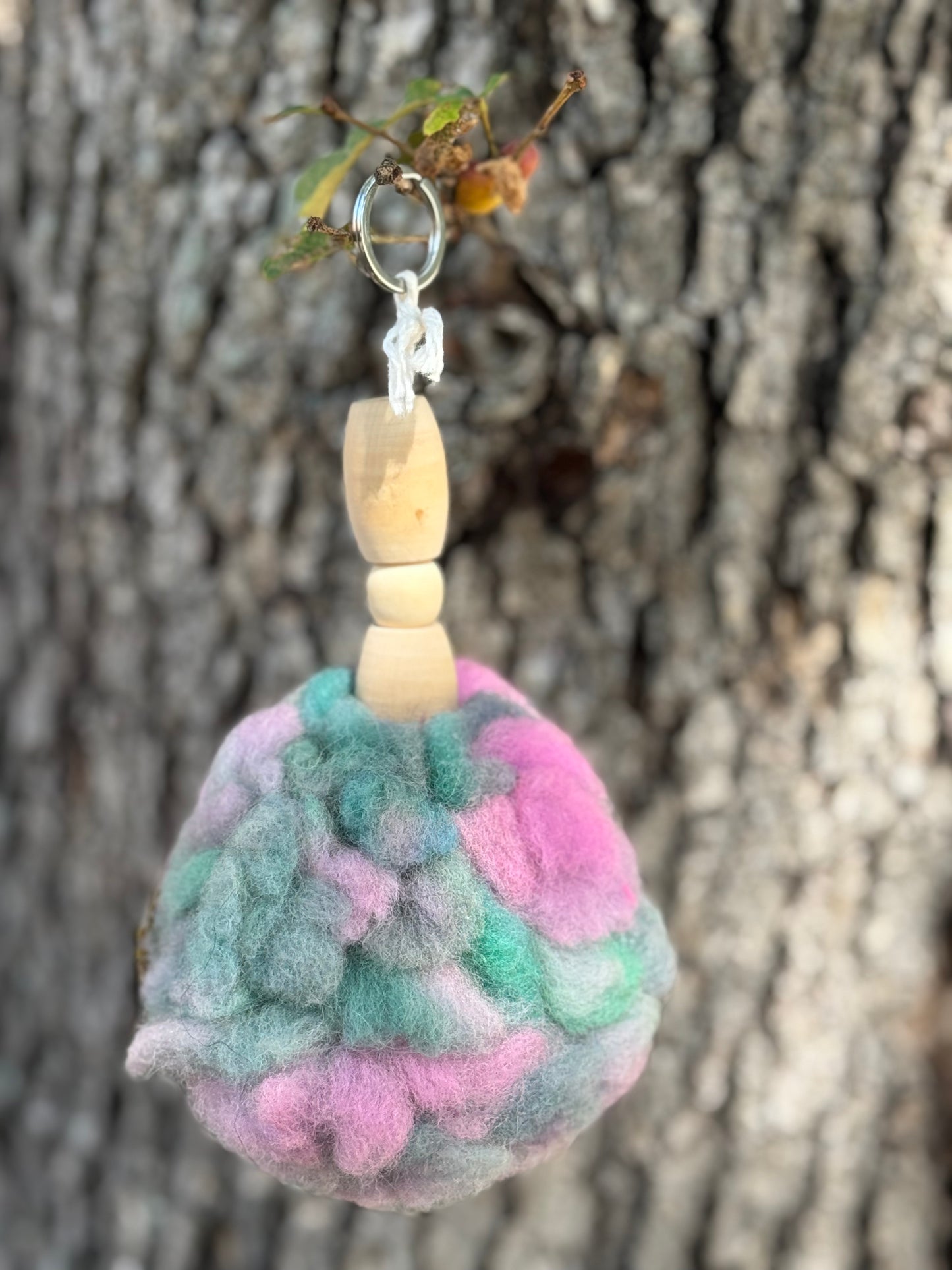 Key Chain Zipper Pull-Alpaca Fiber Pom