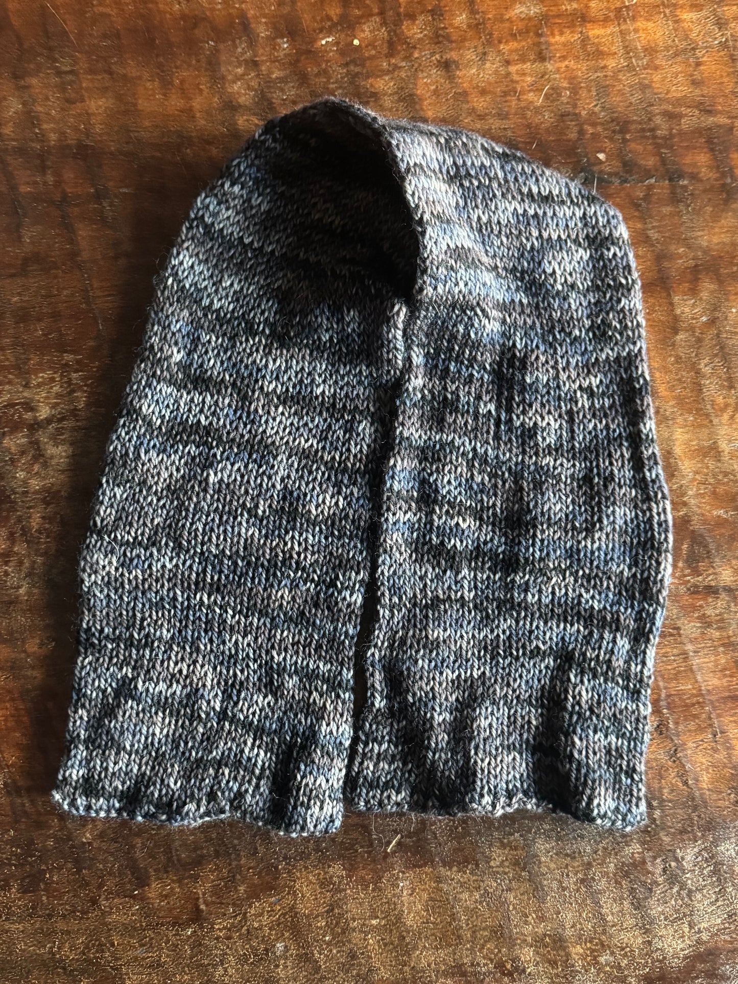 Double Knit Short Scarf-Steel Blue
