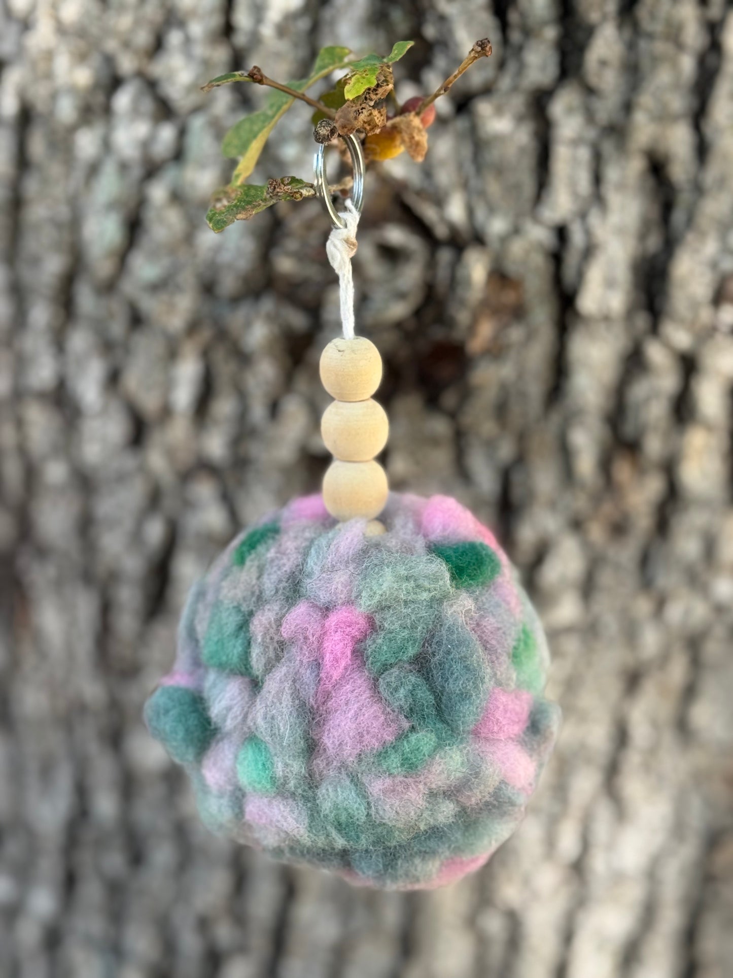 Key Chain Zipper Pull-Alpaca Fiber Pom