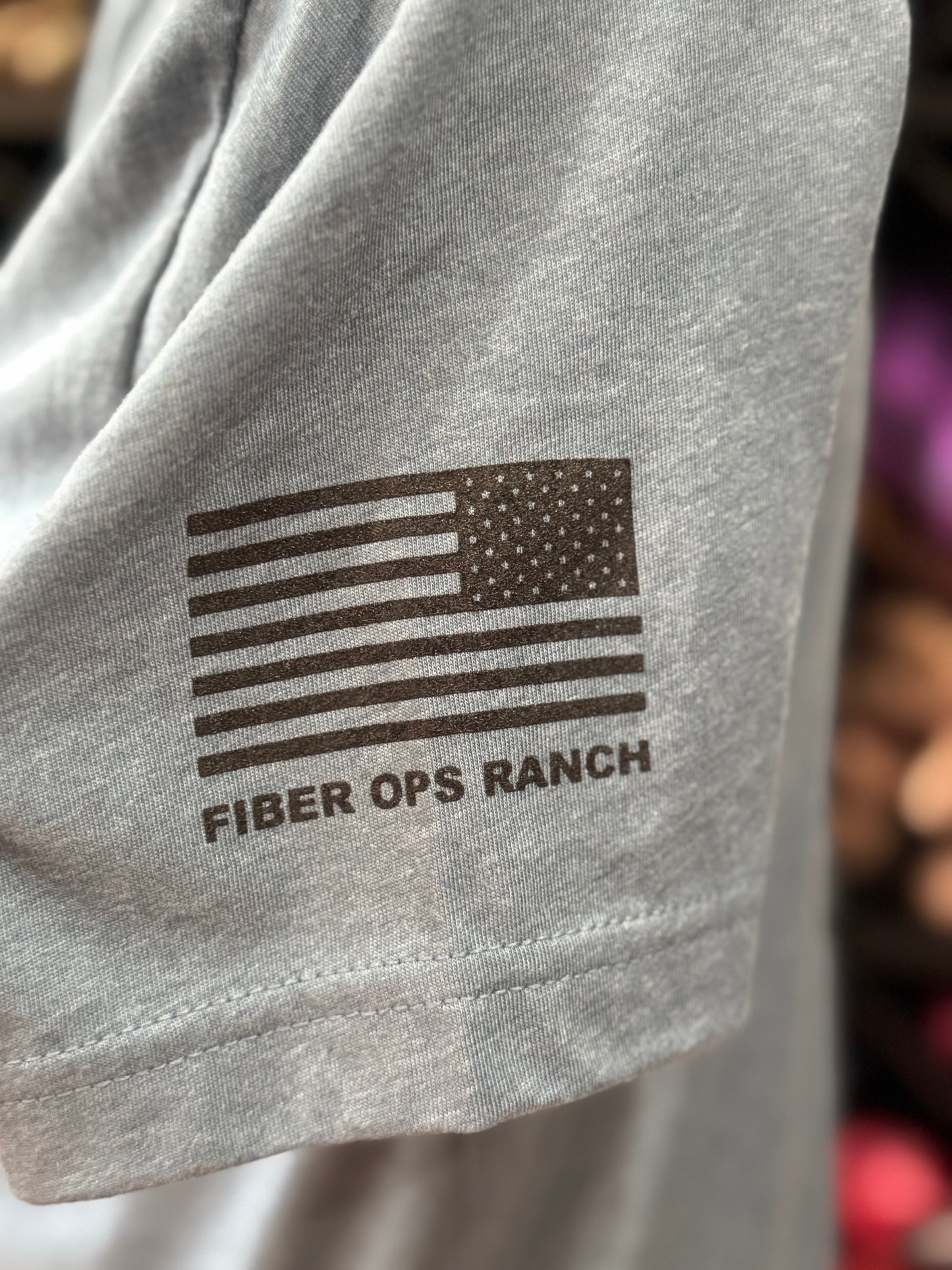FIBER OPS RANCH Tshirt-Heathered Slate Blue
