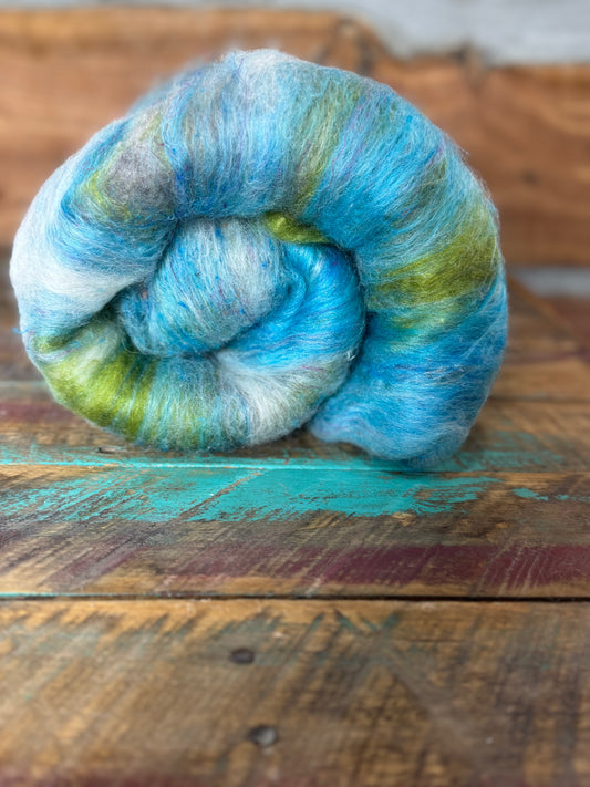 Turquoise Green White Batt