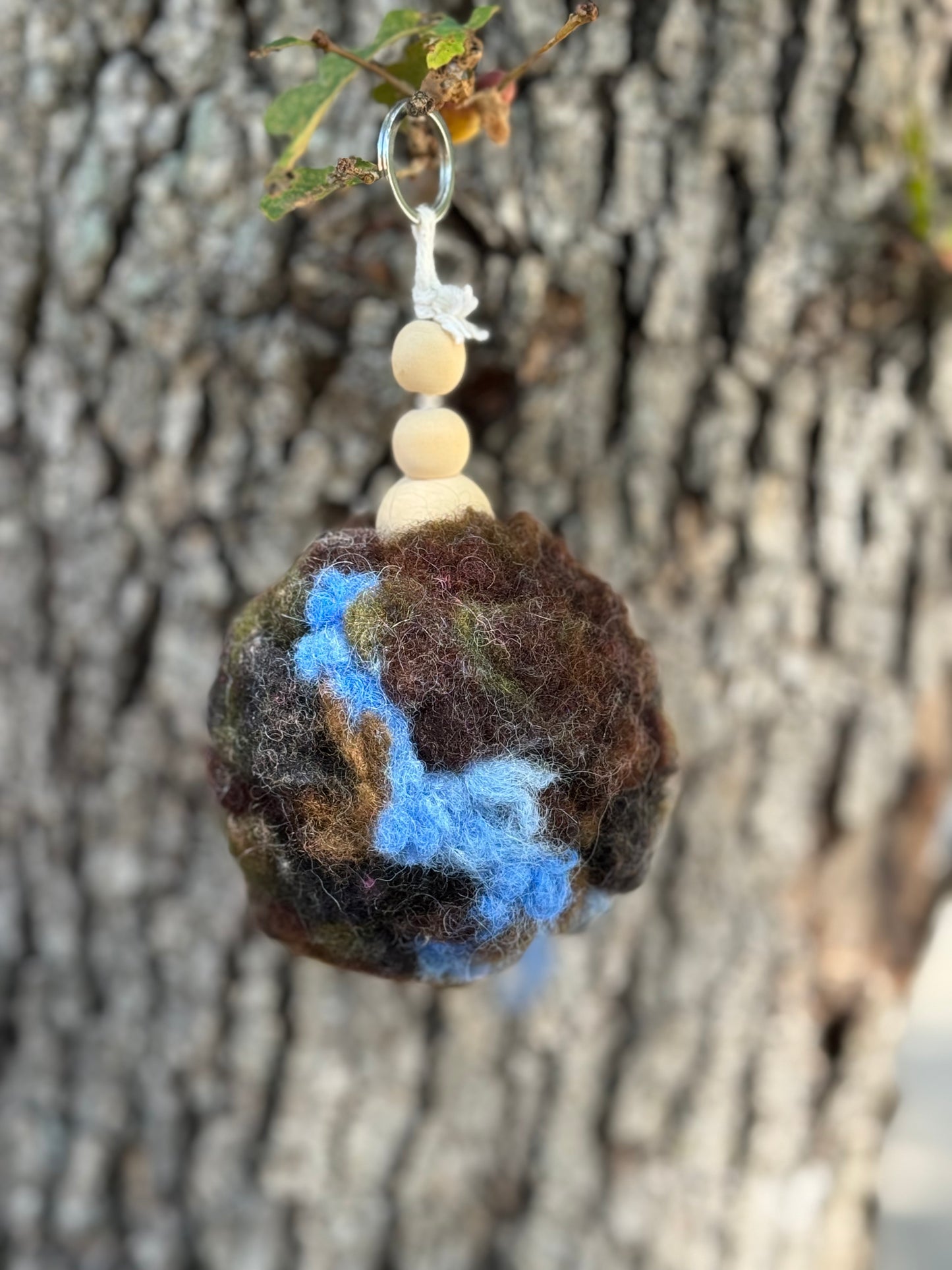 Key Chain Zipper Pull-Alpaca Fiber Pom