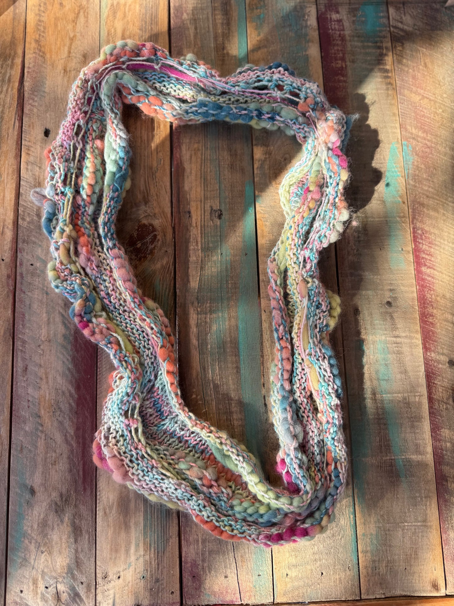Knit Infinity Scarf-Spring Bloom