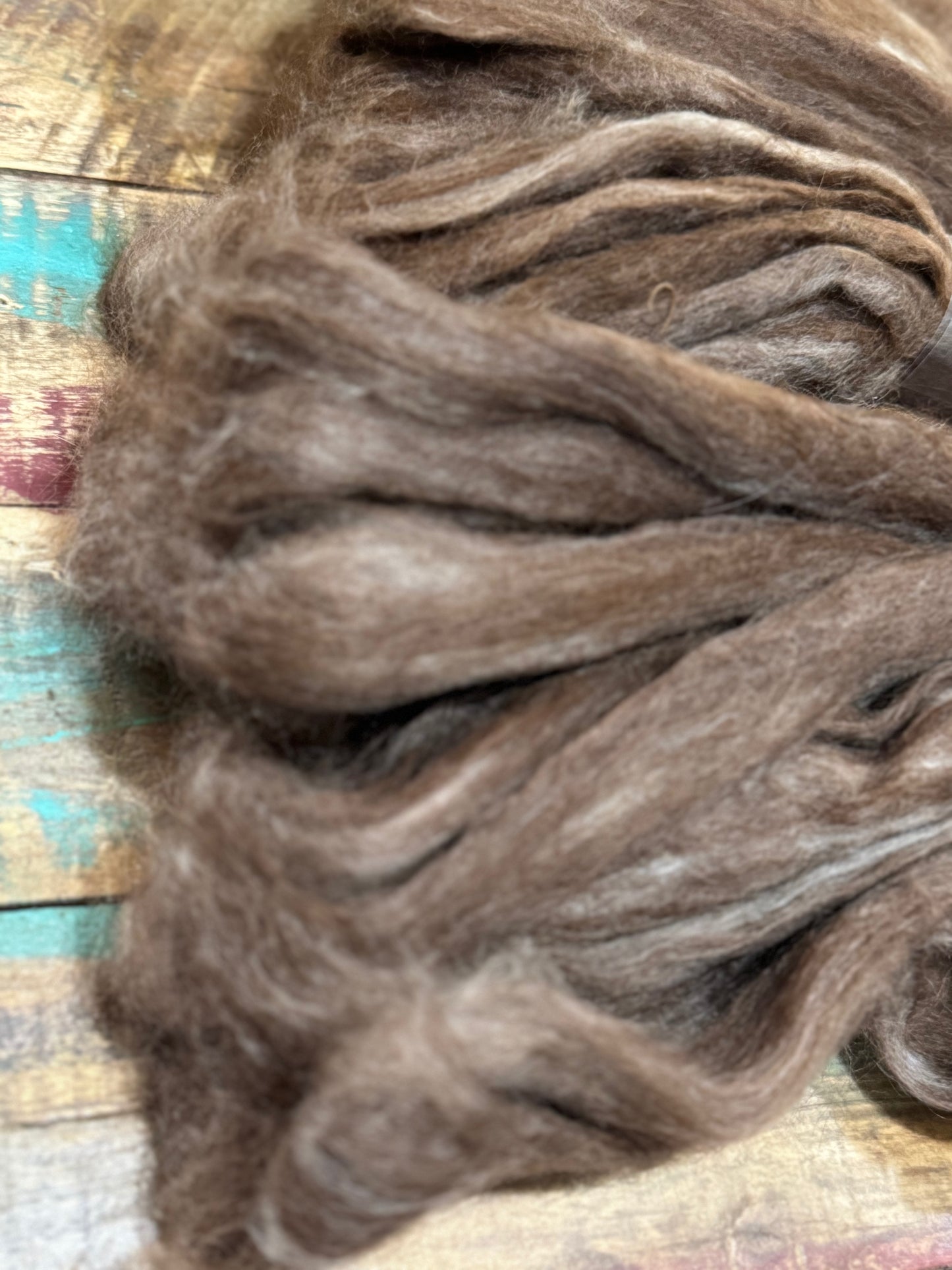Suri Cashmere Roving-Medium Brown