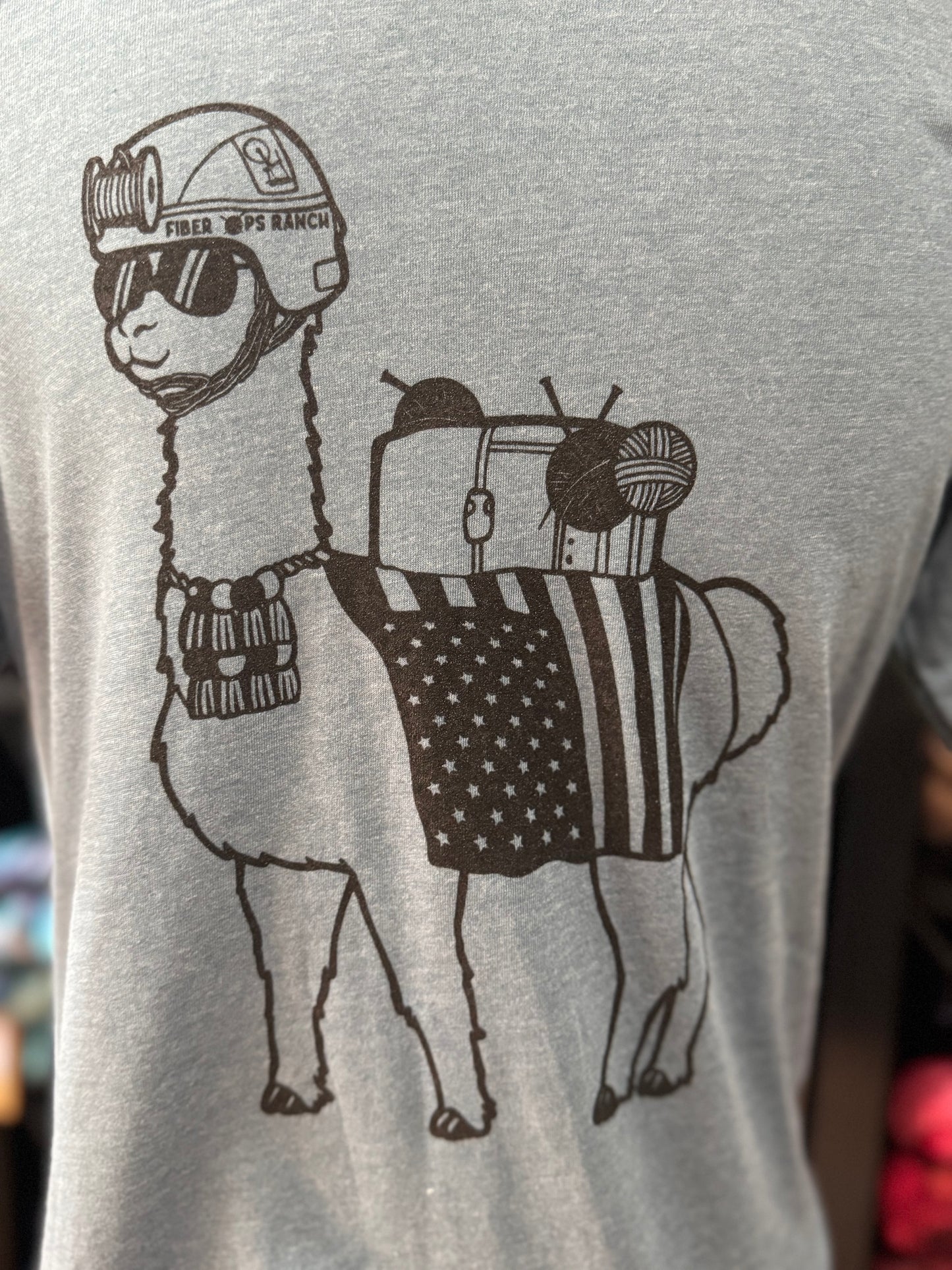 FIBER OPS RANCH Tshirt-Heathered Slate Blue