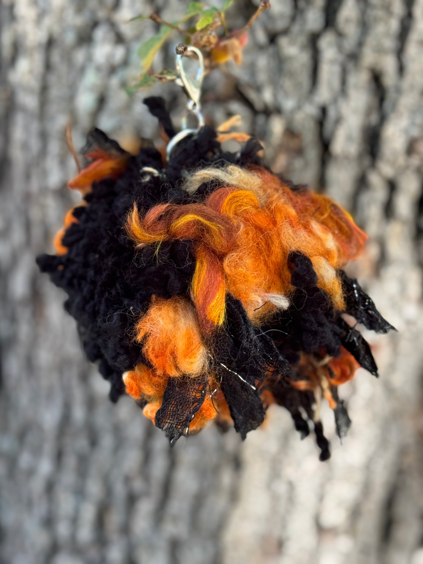Key Chain Zipper Pull-Alpaca Fiber Pom