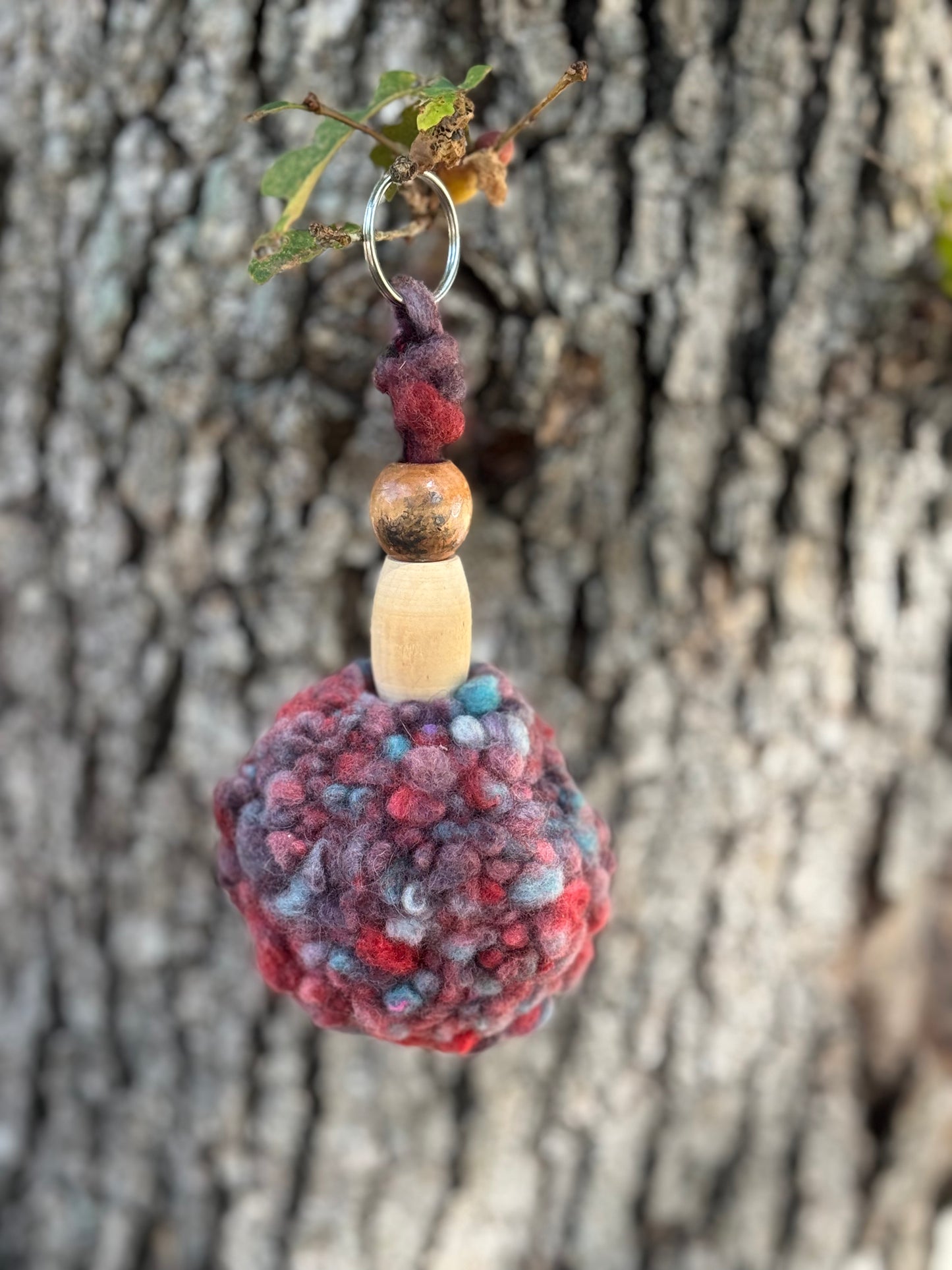 Key Chain Zipper Pull-Alpaca Fiber Pom