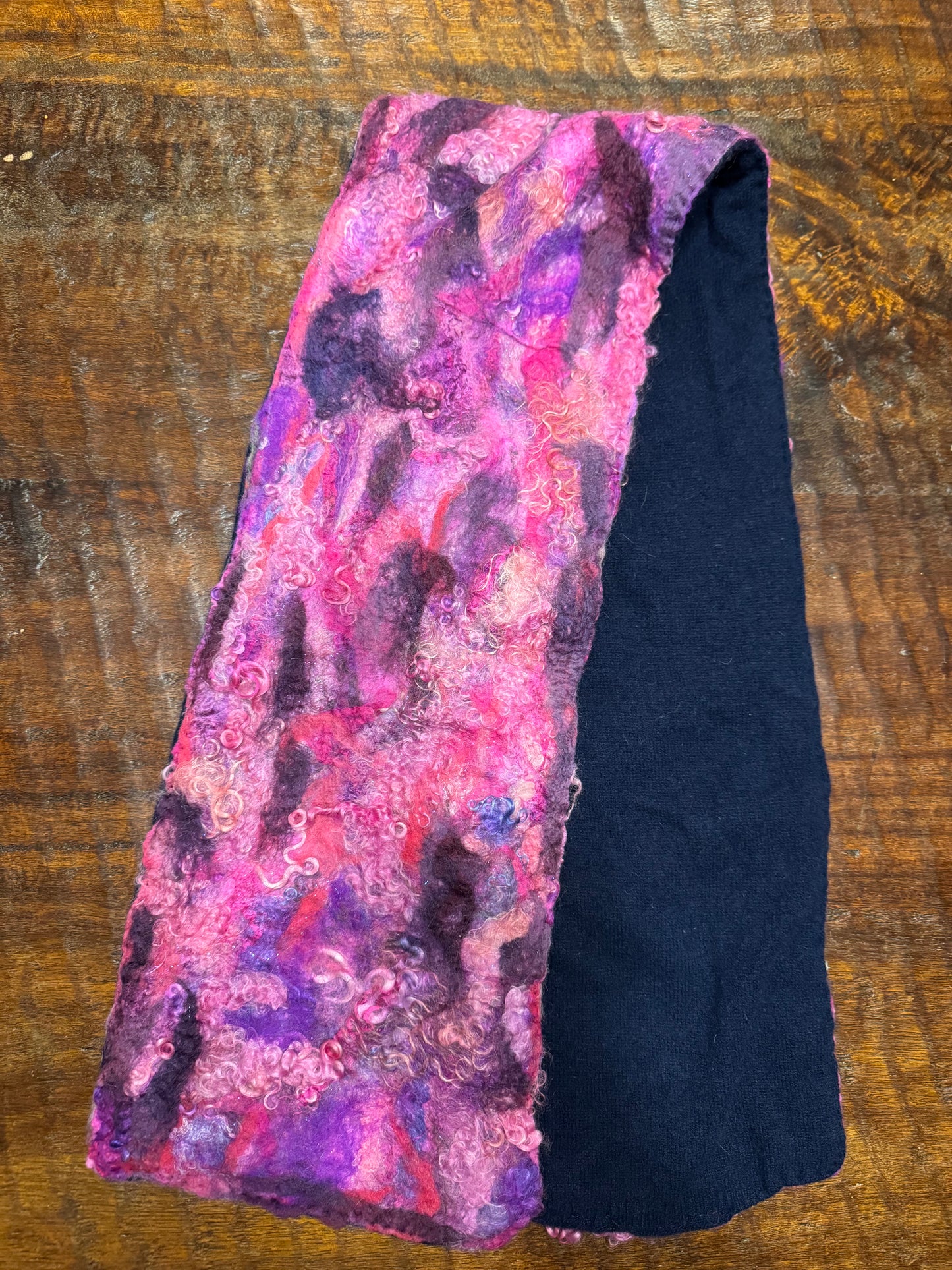 Felted Alpaca Wool Mohair Cashmered Lined Scarf