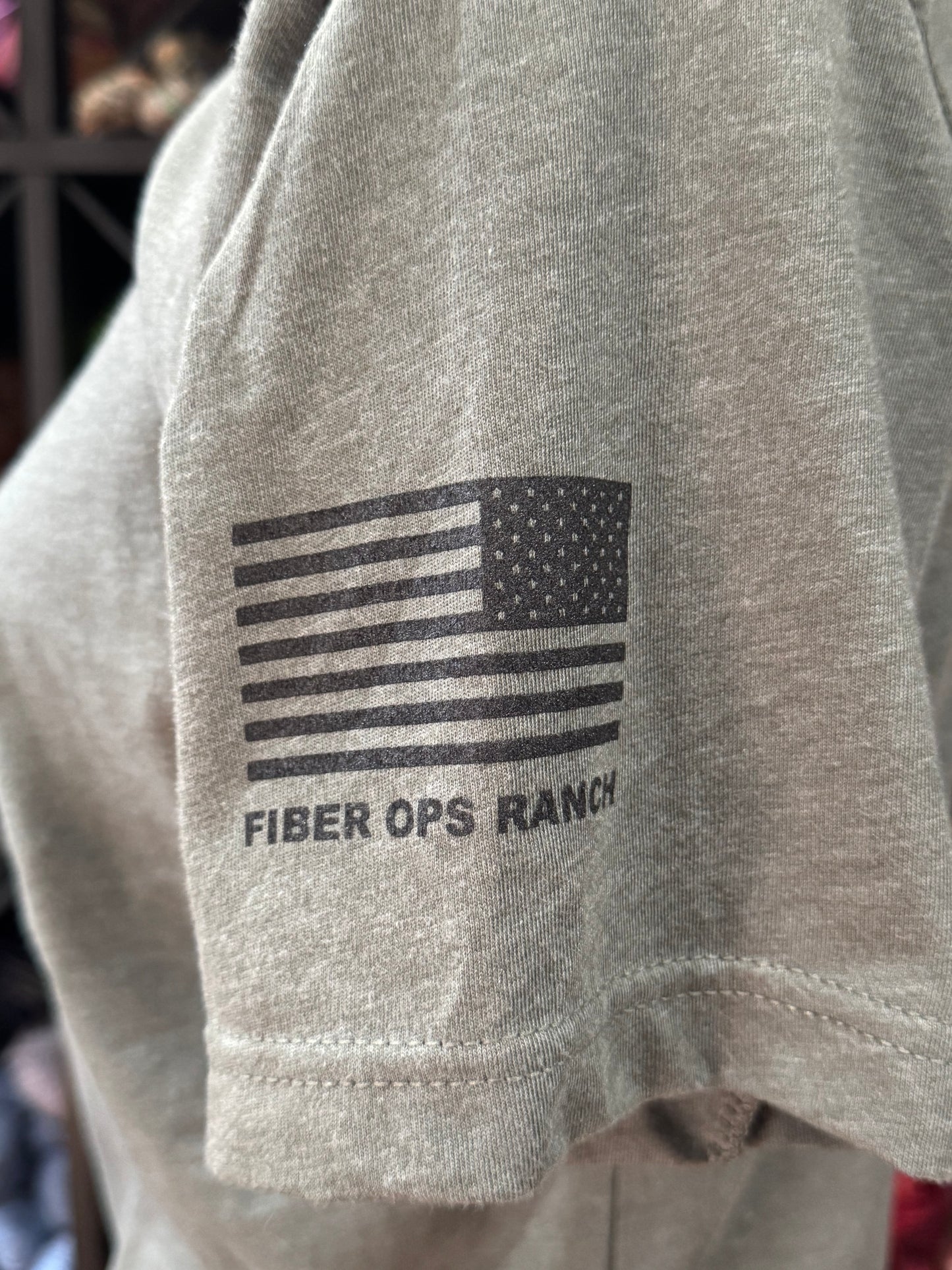 FIBER OPS RANCH Tshirt -Heathered Military Green