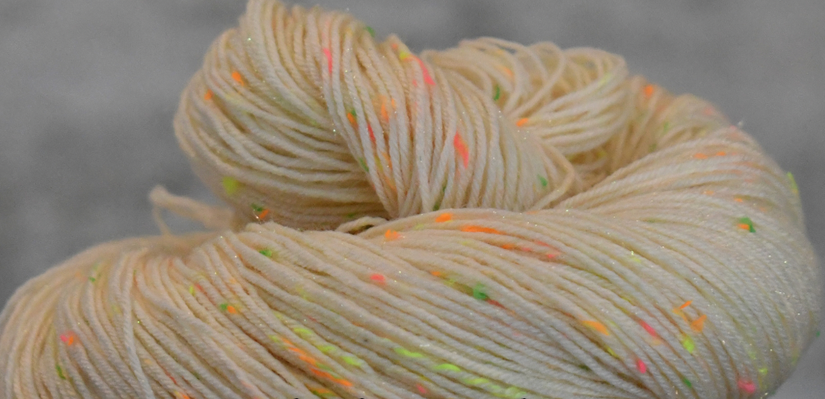 Fingering SW Merino Wool Neon Tweed Sparkle-Mini
