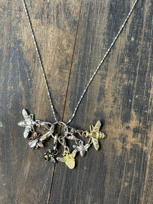 Necklace Stitch Marker Silver Bead Chain-Pollinator