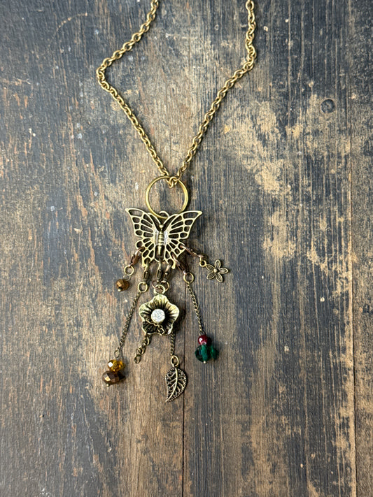 Necklace Stitch Markers-Antique Gold Butterfly