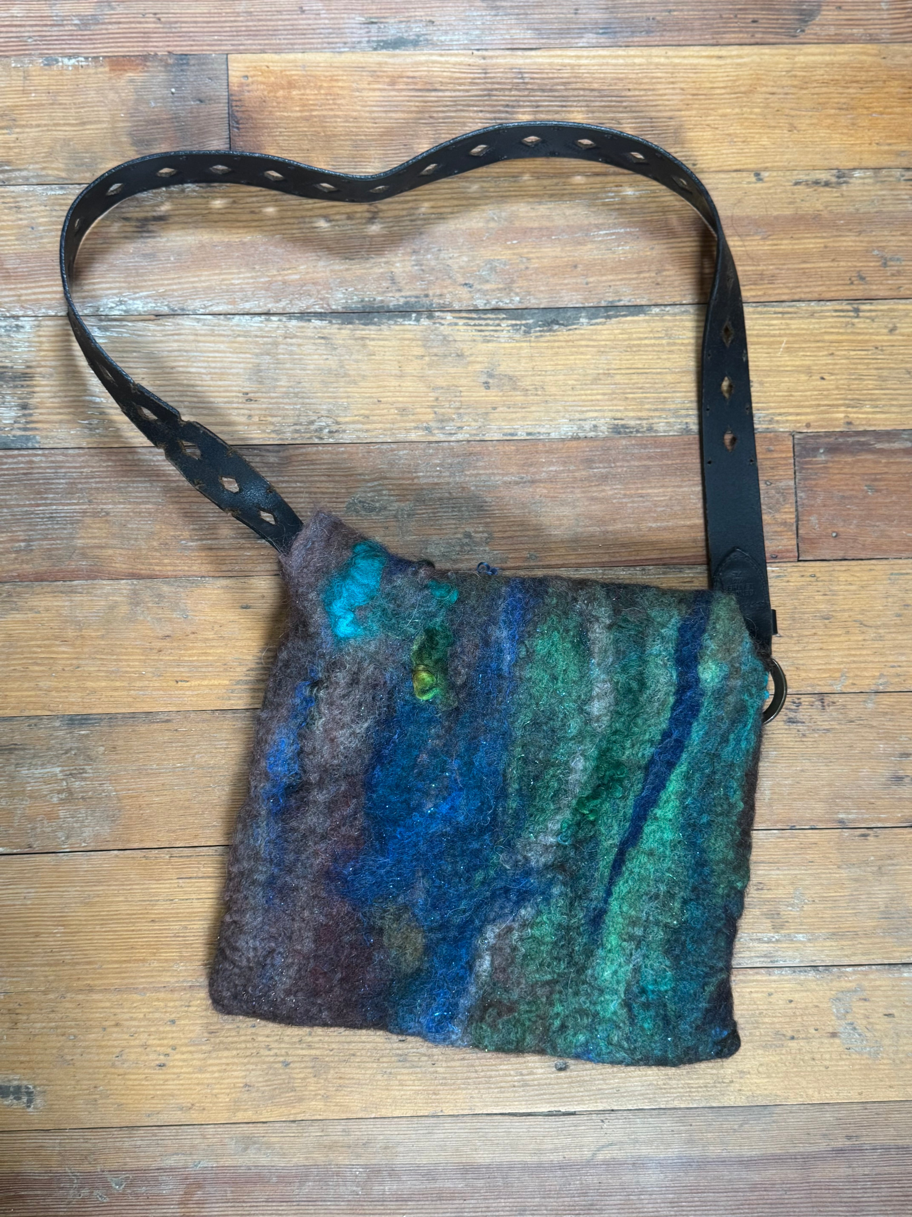 Felted Alpaca Wool Mohair Satchel