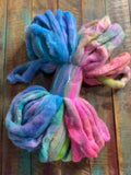 Merino Sparkle Roving-Neon Rainbow