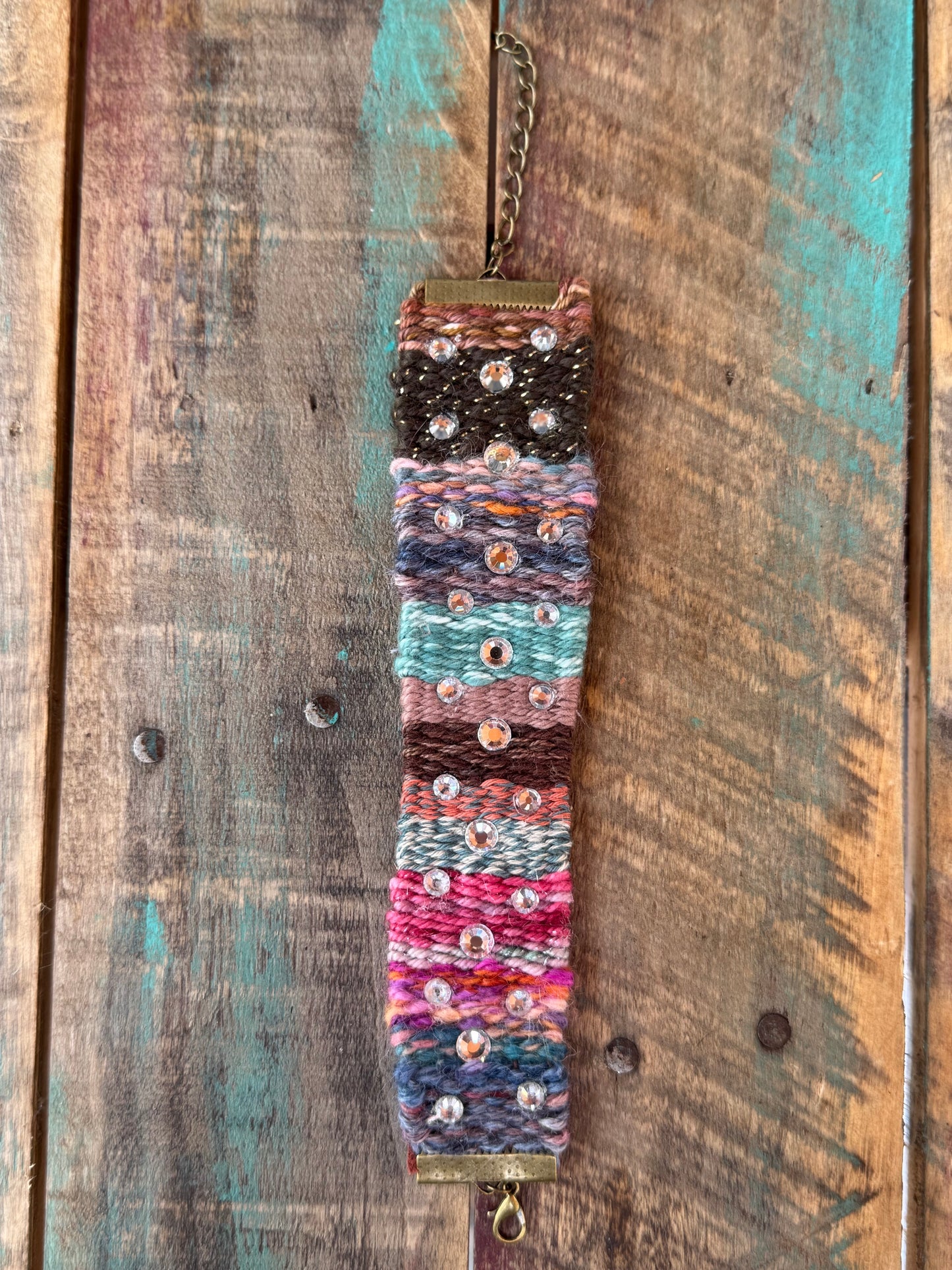 Woven Bracelet-Rhinestone