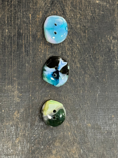 Recycled Fused Glass-XL Button