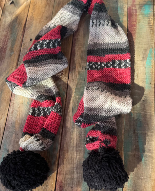 Double Knit Scarf-Red Monochrome