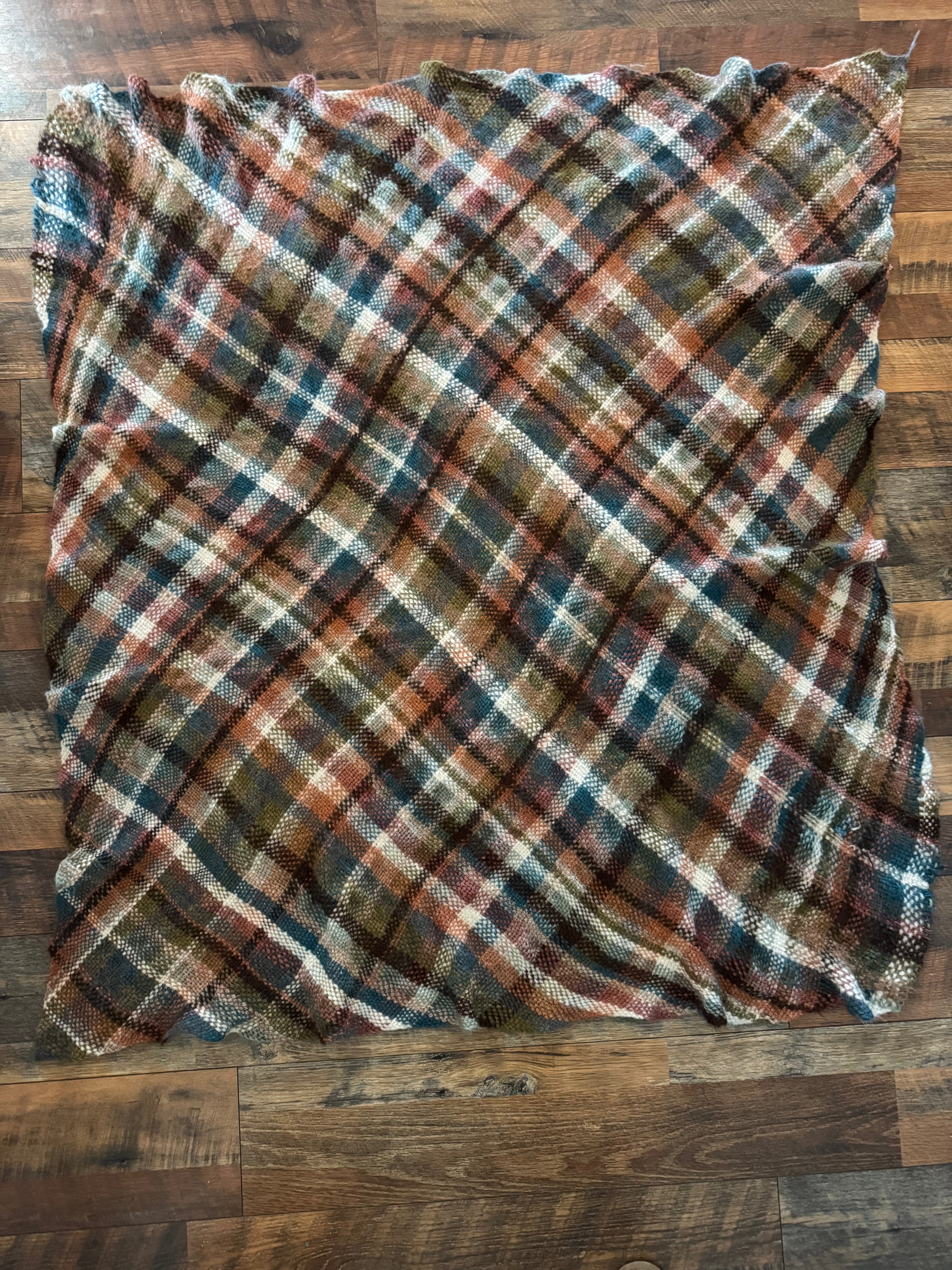 Hand Woven Alpaca Throw Blanket-Diamond Plaid
