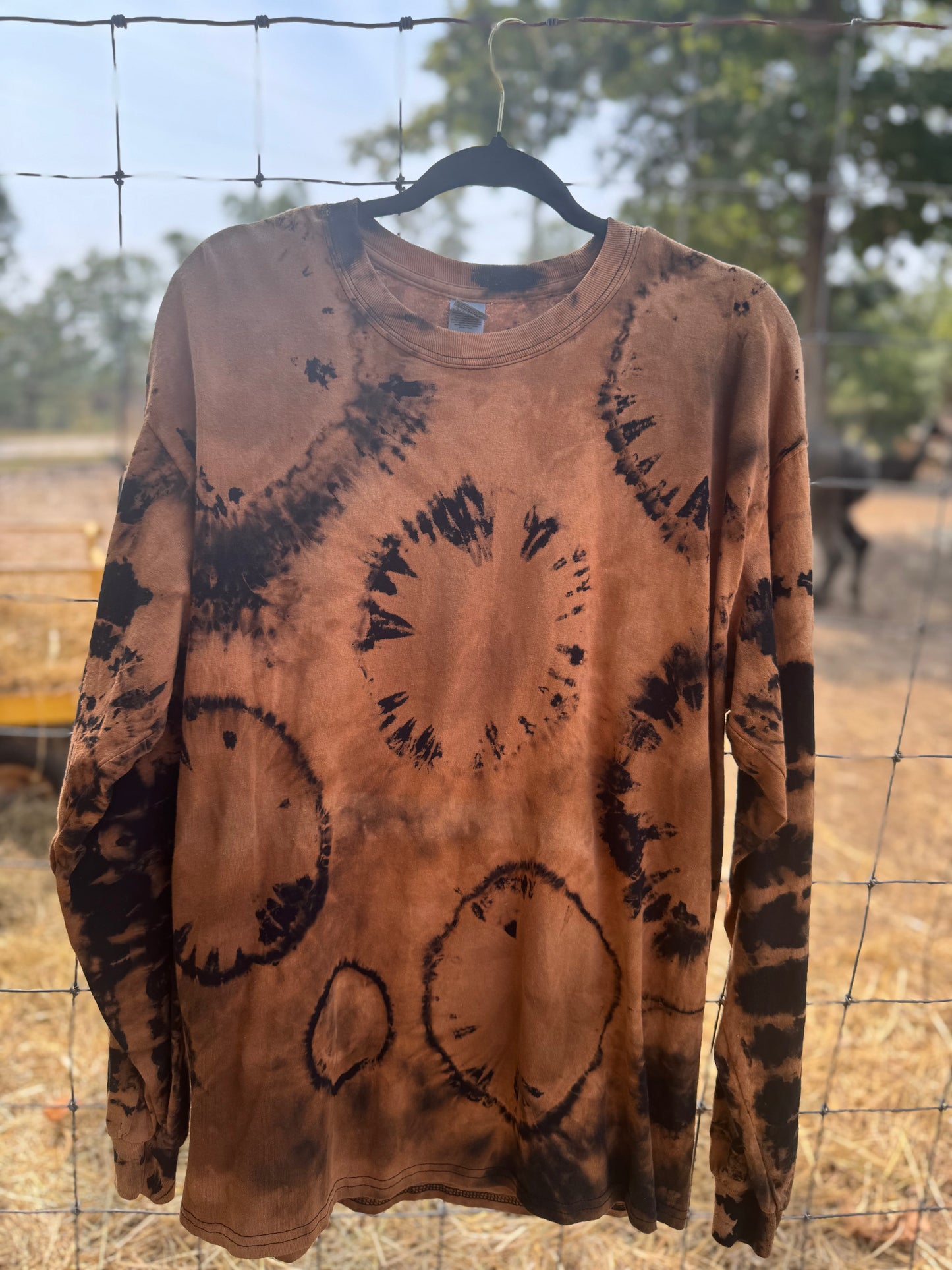 Long Sleeve Bleach Dye Unisex Shirts-XL