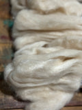 Huacaya Alpaca Mohair Eri Peace Silk Roving-Light Beige