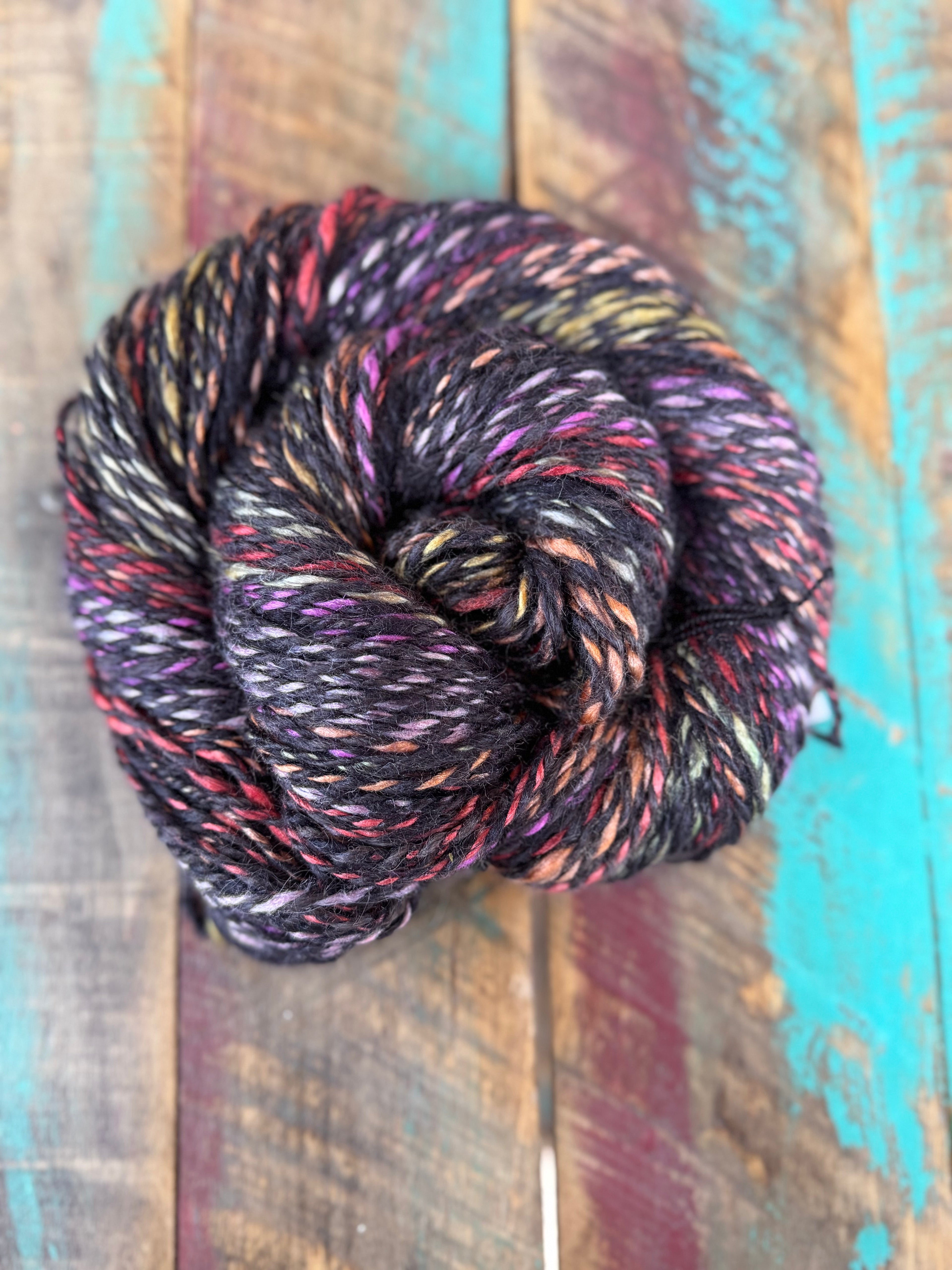 Hand Spun Suri Alpaca Tussah Silk-Gem Barber Pole