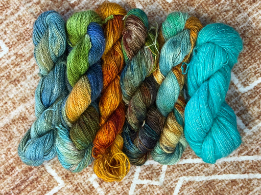 Homegrown Hand dyed Luxury Yarn-Shipwreck Bundle