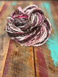 Hand Spun Worsted Alpaca Rambouillet Sari Metallic-Hot Pink Paca
