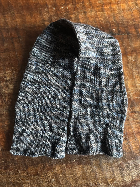 Double Knit Short Scarf-Steel Blue