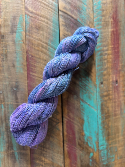 Fingering Alpaca Linen Tussah Silk Periwinkle