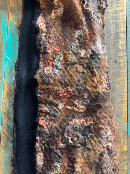 Felted Alpaca Wool Mohair Cashmered Lined Scarf