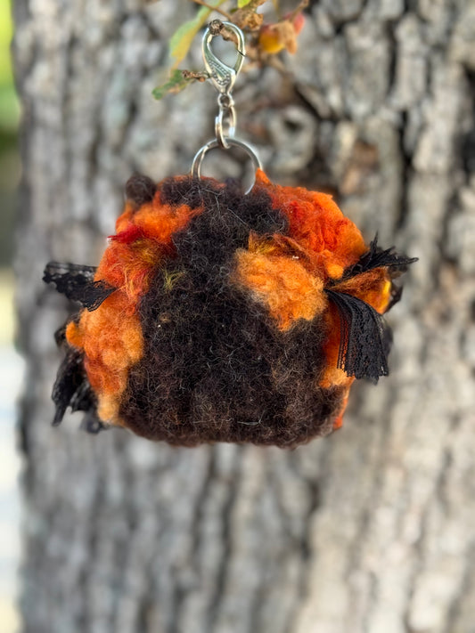 Key Chain Zipper Pull-Alpaca Fiber Pom