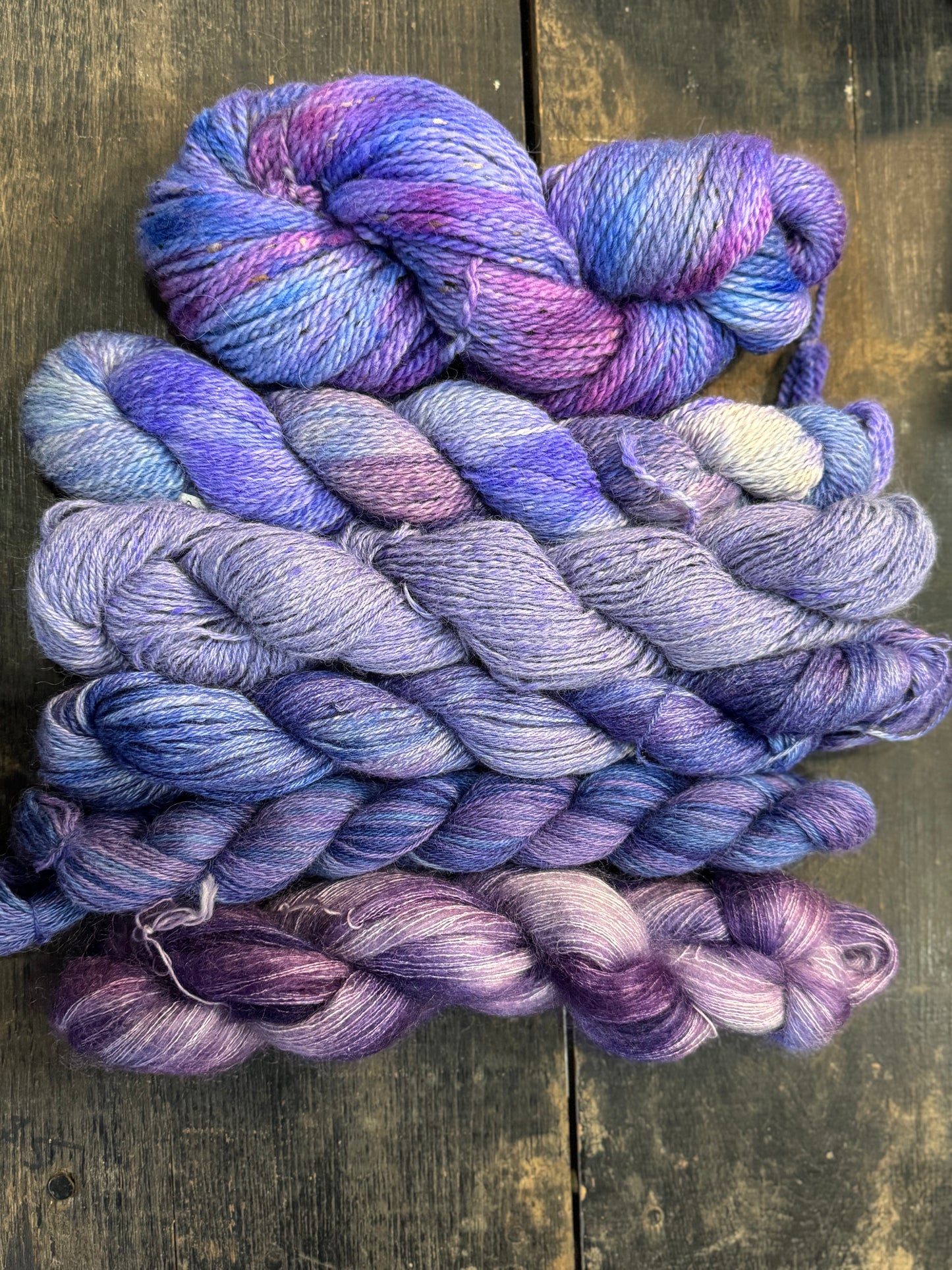 Homegrown Hand dyed luxury yarn-Purple Bundle