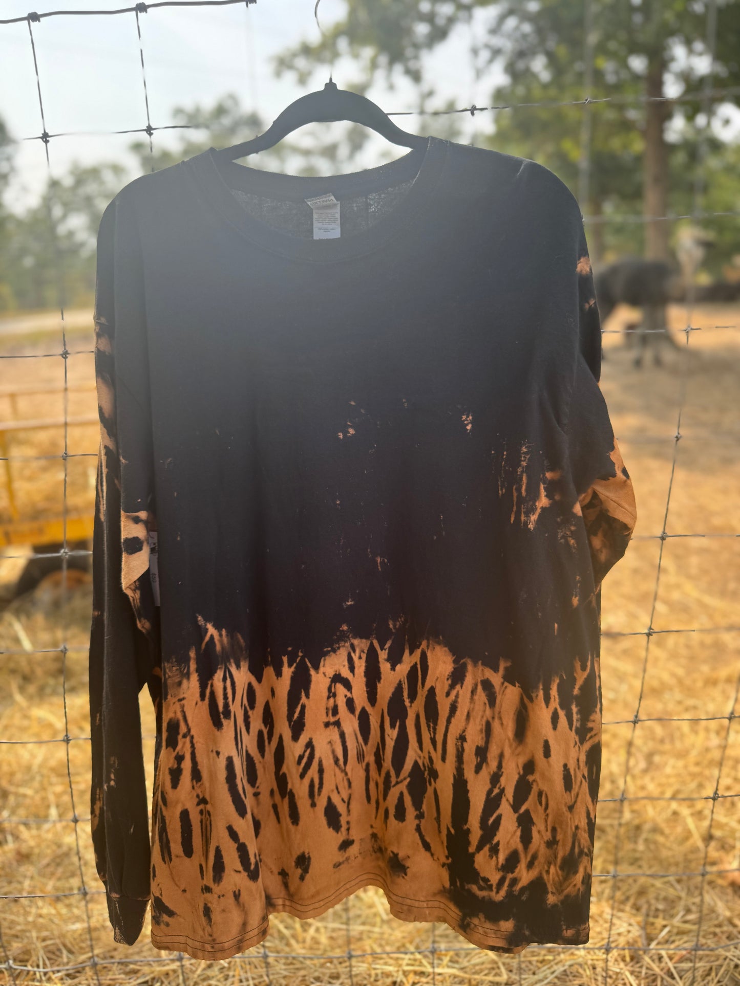Long Sleeve Bleach Dye Unisex Shirts-XL