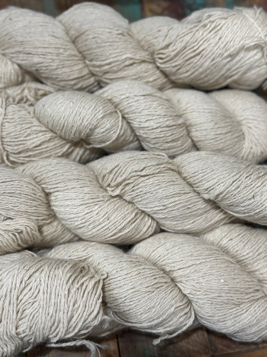 Fingering Huacaya Alpaca Mohair Tussah Silk-Bare