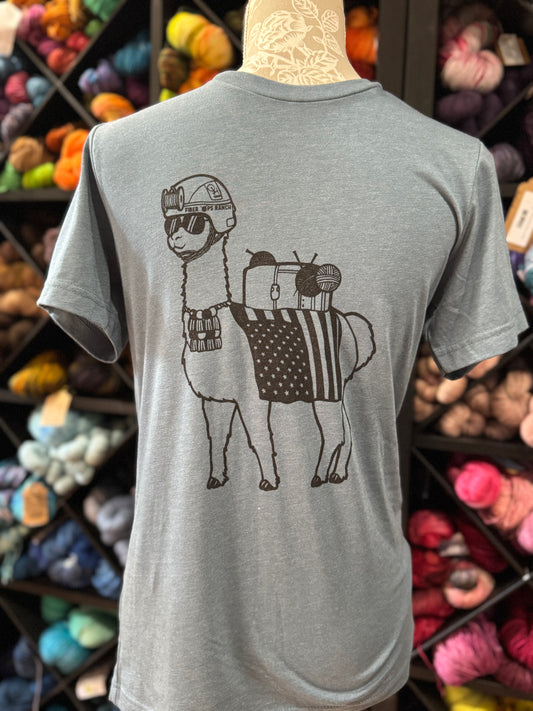 FIBER OPS RANCH Tshirt-Heathered Slate Blue