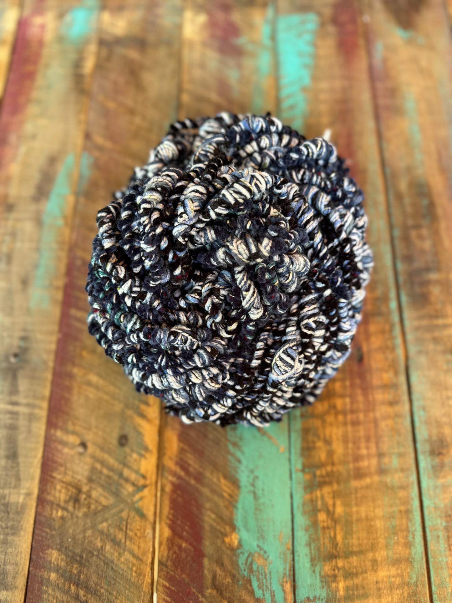 Hand Spun Bulky Yarn-Blues