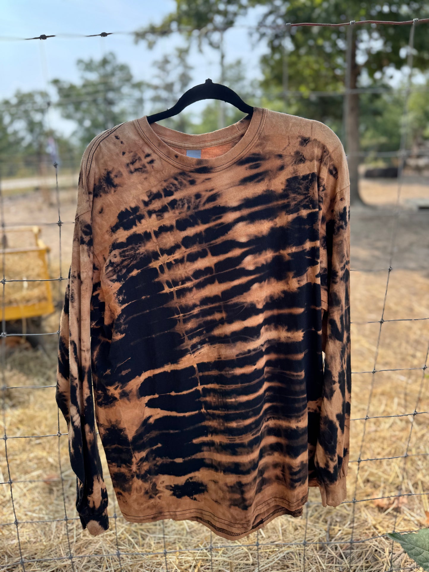Long Sleeve Bleach Dye Unisex Shirts-XL