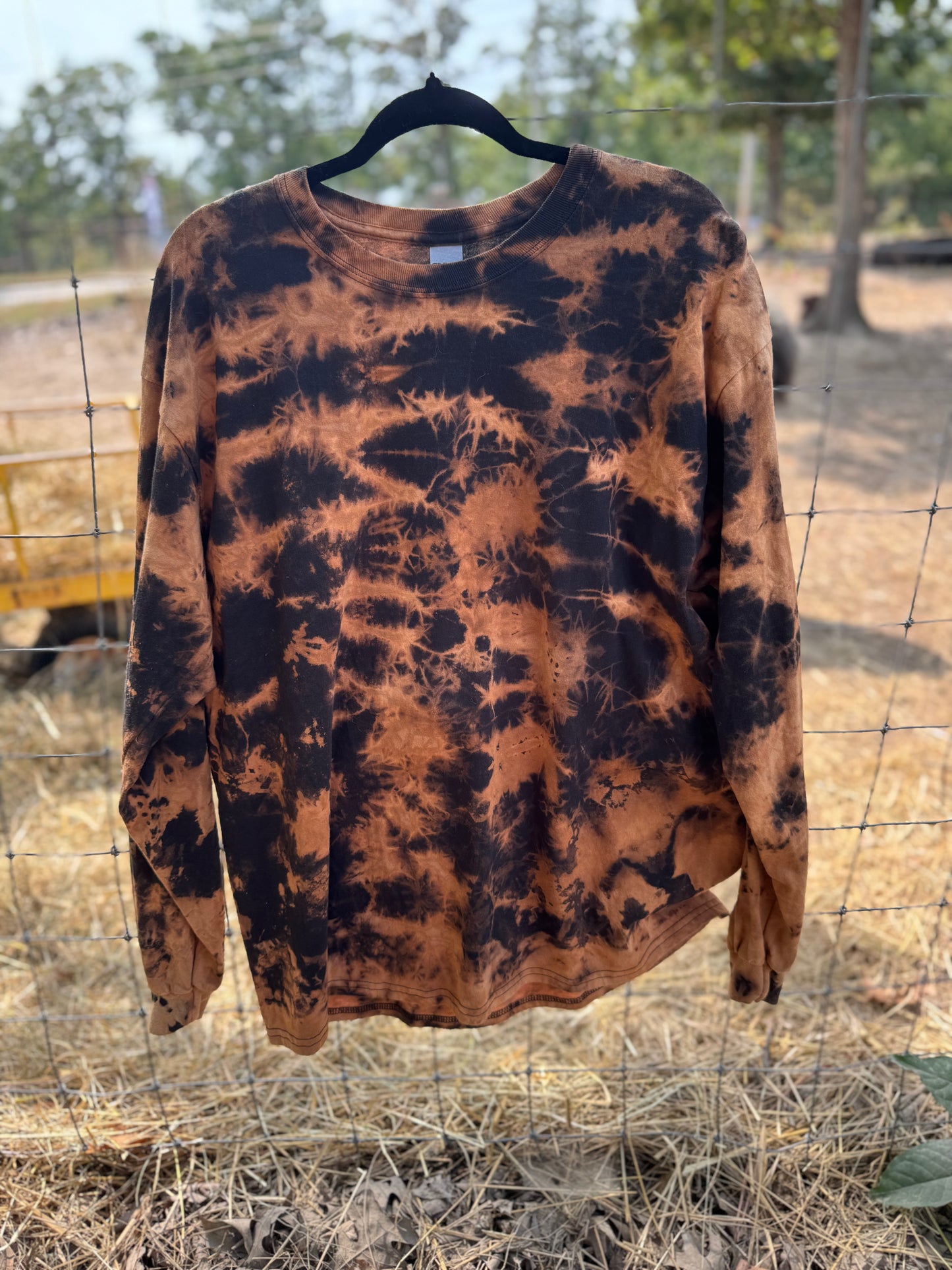 Long Sleeve Bleach Dye Unisex Shirts-XL