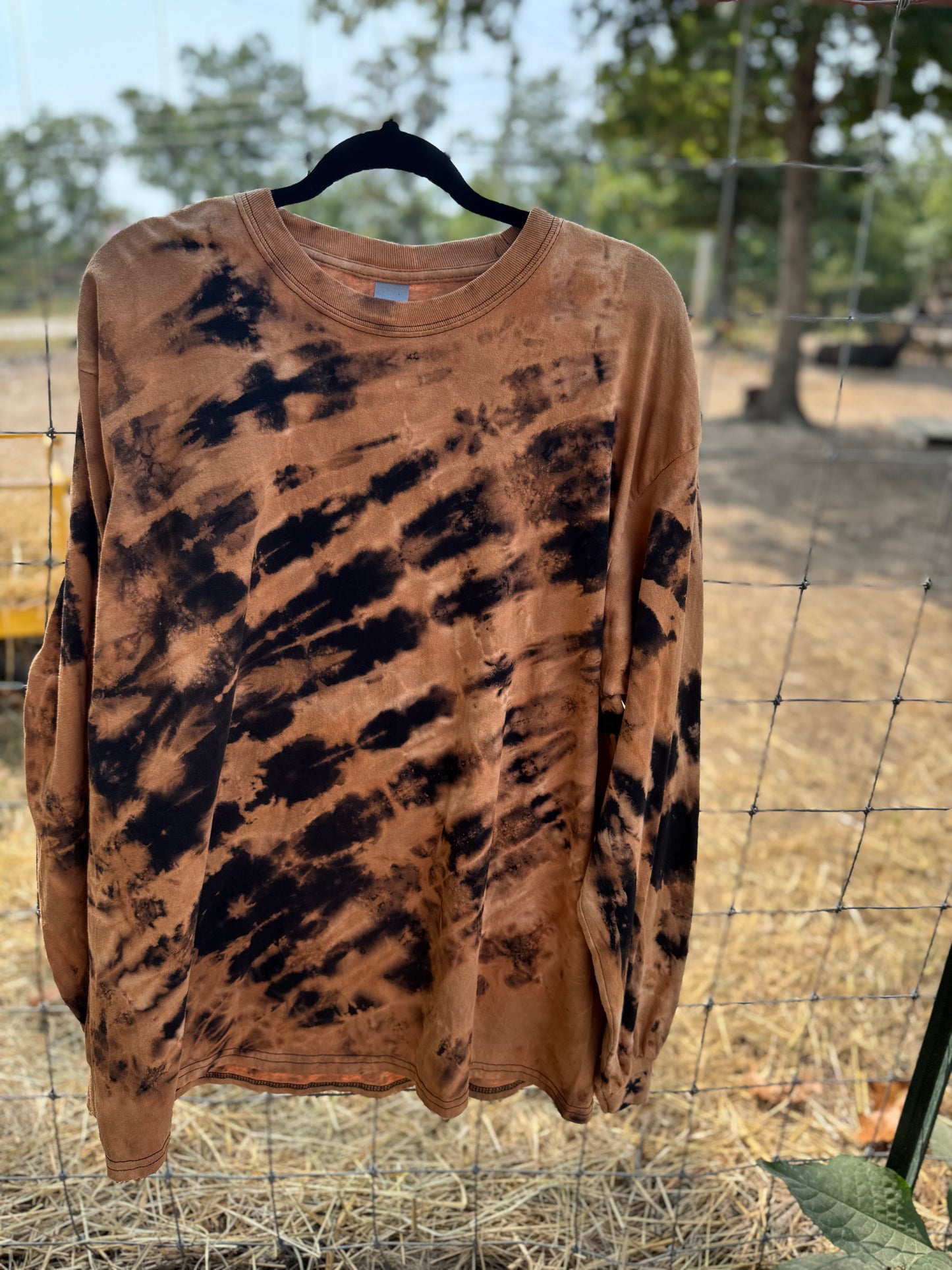 Long Sleeve Bleach Dye Unisex Shirts-XL