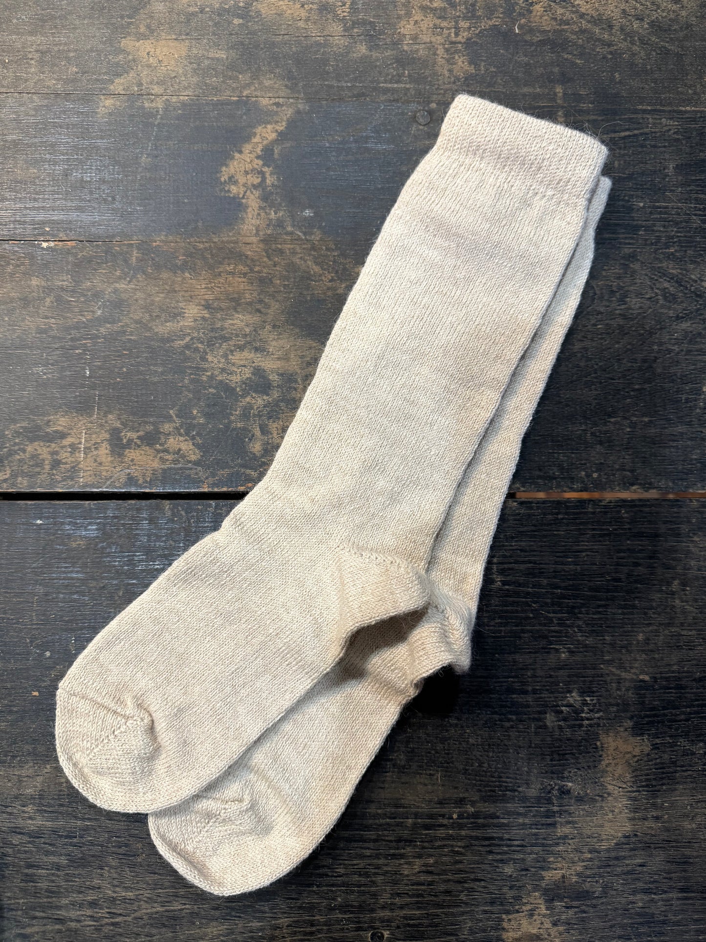 Alpaca Sock Light Weight Crew-Natural Cream