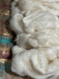 Huacaya Alpaca Flax Linen Eri Peace Silk Roving-White
