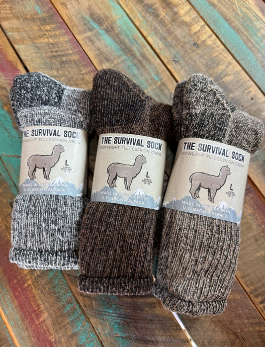 Midweight Full Cushion Alpaca Survival Sock