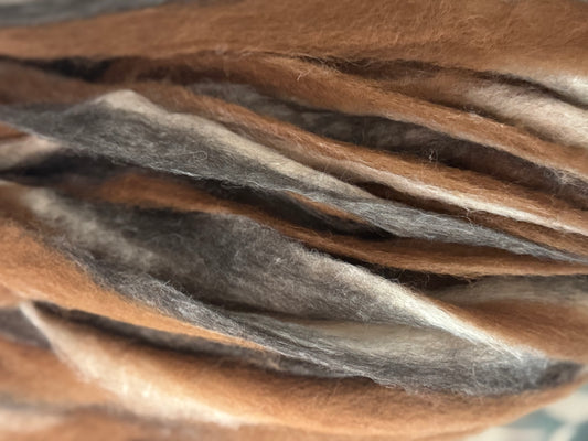 Huacaya Alpaca Roving-Tricolor